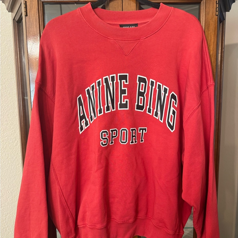 Anine Bing Red Jaci crewneck
